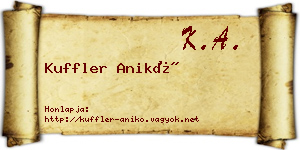 Kuffler Anikó névjegykártya