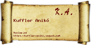 Kuffler Anikó névjegykártya